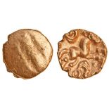 Celtic, Cantii, uninscribed coinage, (c.50-20 BC), gold Quarter Stater, 1.36g, 'Kentish Horse