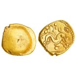 Celtic, Gallo-Belgic, imported coinage, (c.60-20 BC), gold Stater, 6.15g, 'Gallic War Uniface' type,