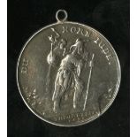 Germany. "Kornjude" Medal, 1694. Silver. 36.6mm. 13.41 gms. By Christian Wermuth. Man walking with