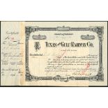 Texas and Gulf Railway Co. of Longview, Texas, $100 share, 190[6], #22, ornate border, red