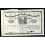 Syracuse, Geneva, and Corning Railway Company, (NY) 1885, 13 shares, No. 6, railway bridge, IC,