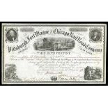 Pittsburgh, Fort Wayne, and Chicago Rail Road Company (PA), $50 shares, 1859, No. 4359, passenger