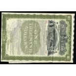 Colorado Midland Railway Company, $1000, 4% Gold Bond, 1897, No. 4605, tan underprint, locomotive