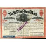Pacific Railroad (CA) San Francisco, 1865, no.78, $1000 bond payable 1895, red frame, blue 50 Cent