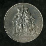 France. Opening of the Paris to St. Germain Railway, 1835. Silver. 45mm. By Barre. Eagle flying over