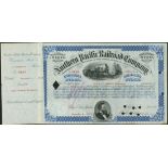 Northern Pacific Railroad Company, certificate for 10 shares of $100, 187[6], #B1307, issued to