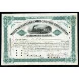 Chesapeake, Ohio, and Southwestern Railroad Company, $100 shares, 1894, No. 251, signed by Collis P.