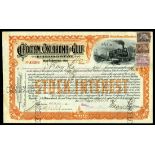 Colorful 1890s Railroad Shares. Choctaw, Oklahoma & Gulf 1899; Western New York & Pennsylvania 1895;