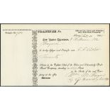 Utica and Schenectady Railroad Co. (NY), transfer note to John Jacob Astor Sr. for 20 shares, 183[