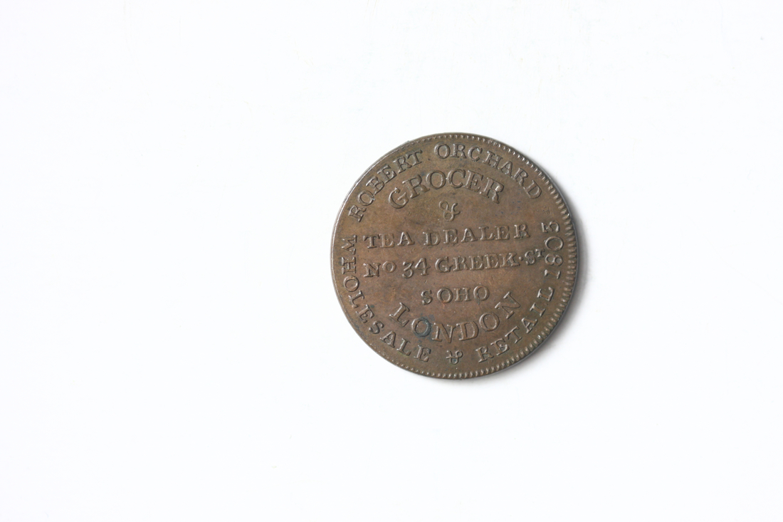 Great Britain. England. Middlesex. London --Robert Orchard, grocer and tea dealer. Farthing Token, - Image 2 of 2