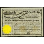 New York City Bond Pairing. [2], Central Park Commission and Improvement Bond,$1000, 6% interest,