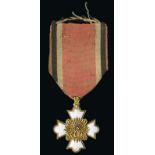 Germany. Hohenlohe. Order of the Phoenix. Knight's Cross, ca. 1815. Unsigned. Gold and enamels. 37.5