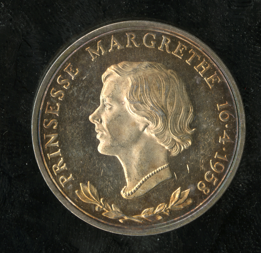 Denmark. Frederik IX (1947-1972). Ministereks 2 Kroner, 1958. Princess Margethe's 18th Birthday.