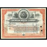 Fur, Wool and Cotton certificates. International Fur Exchange 1921 IU; Fruit of the Loom 1938 IC;