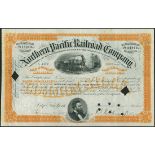 Northern Pacific Railroad Company, $100 shares, common stock, New York, 188[0], #A4567, issued to