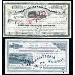 California Railway Pairing (CA), California Railway, Oakland, $100 shares, 1911, No. 74, green,