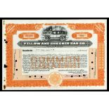 Yellow and Checker Cab Company, (DE), unissued certificate used as a Specimen, Undated, No. 2569,