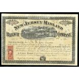 New Jersey Midland Railway Company, $100 shares, 1871, No. 119,