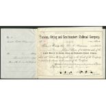 Tacoma, Orting and Southeastern Railroad Company (Washington Territory), $100 share, 18[93], #4,