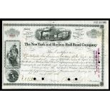 New York and Harlem Rail Road Company, $50 shares, 1886, No. 22417, signed by Cornelius