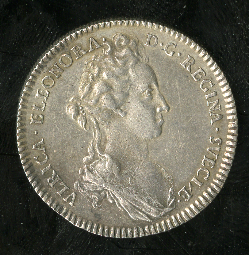 Sweden. Ulrika Eleonora (1719-1720). 2 Mark, 1719 LC. Draped bust r., her hair bound in the back