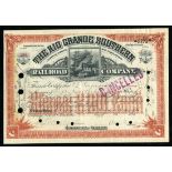 Rio Grande Southern Railroad Co. (CO), $100 shares. 189[2], No. A39, signed by Otto Mears, steam