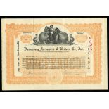 Duesenberg Automobile & Motors Co. Inc., (IA and DE), $100 shares, 1920, No. 68, orange frame,