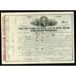 New York Central and Hudson River Rail Road Company, $80 Consolidation Certificate, 1874, No. 11021,