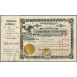 Centralia Eastern Railroad Company (WA), $100 shares, 19[08], #11, issued to and signed by F.H.