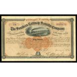 Southern Railway Security Company, (PA), $50 shares, 1872, No. 103, light brown full tint, orange