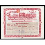 The "Shell" Transport and Trading Company, One Pound Ordinary Stock, 1937, No. 61784, all red,