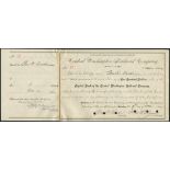 Central Washington Railroad Company (Washington Territory), $100 share, 18[92], #17, black text,