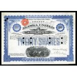 Alaska United Gold Mining Company, (NY) 20 shares, 1895, No. 7184, blue frame, red British imprinted