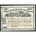 Wayne County Beaty Oil Well Company, (KY), 5000 shares at $100, 1865, No. 32, red, "ORIGINAL"