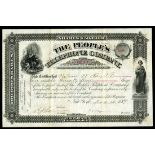 People's Telephone Company, (NY), $50 shares, 1887, No. 2398, allegories of History, Art and