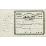 Duluth, Crookston & Northern Railroad Co. (MN), $100 shares, 18[89], #5, steam train passing