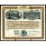 Consolidated Railway Telegraph Company, (NY) $100 shares, 1887, No. 54, brown frame, majestic semi-