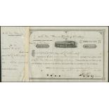 New Mexican Railroad Company (NM), a pair of certificates, $100 shares, 18[82], #14, steam train