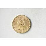 1894 $10 Liberty. Uncirculated. Sharply struck and with lightly frosted surfaces. There are some