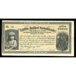 Little Juliet Syndicate (NY), $250 shares, 1884, No. 84, tan underprint, baby (Lttle Juliet),