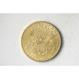 1907 $20 Liberty. About Uncirculated, cleaned. Still has areas of attractive golden luster despite