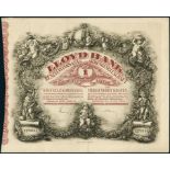 Lloyd Bank. One Share 400 Kronen, Budapest 3. July 1923. #1279544. This company was established as