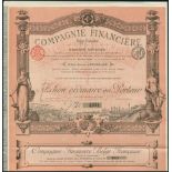 Compagnie Financière Belge-Française SA - Lot: 2 different items. a) Action ordinaire, sans valeur