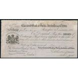 Chartered Bank of India, Australia and China. Payment order £4.8.4, Shanghai, London 25. September