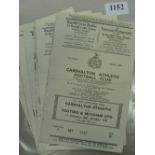 Carshalton Athletic, a collection of 6 home programmes, 1950/51 Tooting And Mitcham (FA Cup,