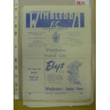 1950/51 Wimbledon, a collection of 17 home programmes, Oxford City, Leytonstone, Guildford (FAC),