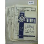 Fulham, a collection of 43 programmes, 1946/47 (7) including, Chelsea Reserves, Brighton Reserves,