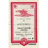 1948 FA Charity Shield, Arsenal v Manchester Utd, a programme from the game played on 06/10/1948, in
