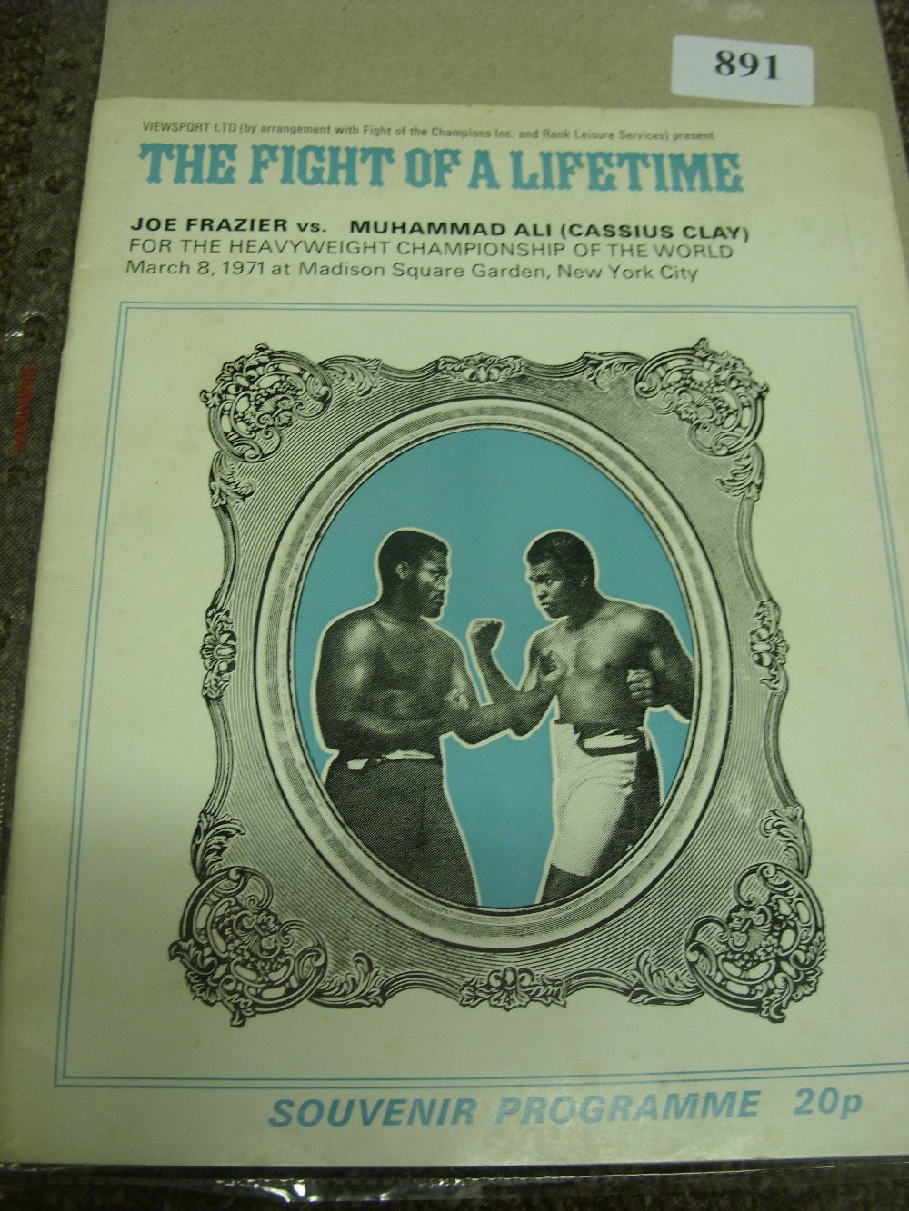 1971 Boxing, Joe Frazier v Muhammad Ali, a programme from the fight at Madison Square Garden on 08/