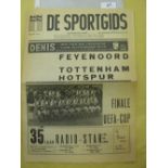 1974 UEFA Cup Final, Feyenoord v Tottenham, the rare newspaper style programme, De Sportgids, for